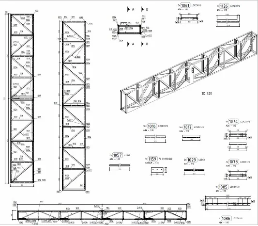 Planos de taller de vigas reticuladas en Autodesk Advance Steel